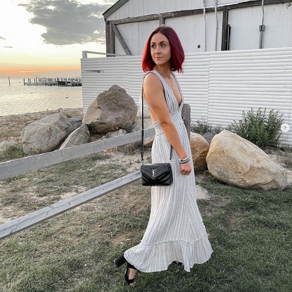 [Style Rack] Deep V Ruffle White Sundress - Picture 3 of 3